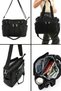 Women's Large Size 8-Compartment Crinkle Crossbody Shoulder Bag & College & School & Everyday Bag - 2