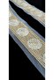 GOLD SILVERY PUL PAYET STRIP ON WHITE TULE