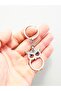 Keychain Bag Accessory Stoned Owl Figure Keychain Accessory Gold-Silver - 2
