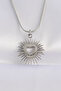 316L Steel Chain Silver Color Heart Sun Design Necklace -
