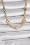 316L Steel Gold Color Italian Chain Colorful Zircon Stone Heart Figure Women's Necklace - Lisinya