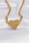 316L Steel Chain Gold Color Flat Plate Heart Pendant -
