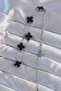 316L Steel Silver Color Black Enamel Clover Necklace - - 2