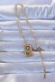 316L Gold Color Engraved Evil Eye Vintage Necklace - - 2