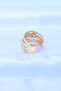 Brass Gold Color Adjustable Serrated Bombe Ring - Lisinya - 3