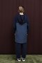 Women's Hooded Trouser Suit with Embellished Back - 14306Tks - Navy Blue - 4