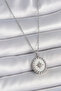 316L Steel Silver Color Chain White Enamel Polar Star Embroidered Medallion Model Women's Necklace -