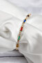 Brass Gold Color Mixed Color Square Zircon Stone Women's Bracelet -