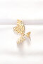 Brass Gold Color Earrings - - 2