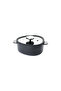 Apex Ceramic Pot with Glass Lid, Black, 20cm