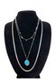 Women's Elegant Gray Turquoise Triple Necklace - 2