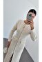 Ecru Tweed Dress with Brass Buttons - 5