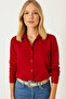 Women's Red Oversize Viscose Shirt