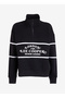 High Collar Printed Black Women's Sweatshirt 251 Lcf 241007 Grace Black