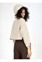 Hooded Collar Plain Beige Women's Sweatshirt 251 Lcf 241009 Heaven Beige - 4