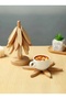Set of 4 Bamboo Tree Trivets with Stand Heat Resistant Cup and Pot Bottom Folding Trivets - 4