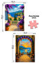 2 Pieces 1000 Piece Puzzle - Begonvillia Sea View and Arched Passage at Sunset - 2