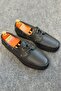 Black Summer Leather Men's Shoes - 3