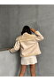 Light Stone Zippered Leather Coat |   F1513 - 5