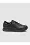 100% Genuine Leather Black Sports Shoes with Fur Inside