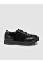 100% Genuine Leather Black Men's Suede Detailed Sports Shoes