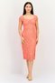 Women Textured Midi Dress, Coral