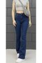High Waist Women's Navy Blue Spanish Pants F Flare Jeans Pants - 3