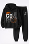 Basketball Themed Printed 3-Ply Quality Sweatshirt and Trackpants Children's Top and Bottom Set