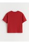 Alita City Lcw Kids Red Oval Collar Printed Girls' T-Shirt with a Difference - 2
