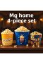 4 Pcs Corn Bucket Chips Bucket Popcorn Bowl 2200 ml Plastic Unbreakable Bucket Popcorn