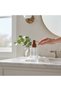 Acacia Pump Striped Liquid Soap Dispenser – Glass Bathroom and Kitchen Dispenser, with Natural Wood Lid - 2