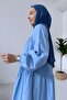 Poplin Comfortable Hijab Dress - Blue - 4