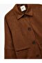 Pocketed Shirt Collar Long Sleeve Buttoned Faux Suede Jacket (Aw 25) - 3
