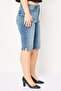 Women Super Washed Knee-Length Denim Shorts, Blue - 3
