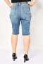 Women Super Washed Knee-Length Denim Shorts, Blue - 2