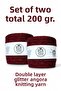 Double Ply Burgundy Angora Mixed with Copper Glitter Knitting Yarn (200 Gr.)