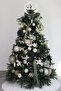 Artificial Velvet Glitter Ponsetia Green 20 cm - 4