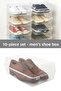 10 Pieces Men's Shoe Box - Transparent Shoe Organizer Storage Box Organizer Travel Box