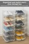 5 Pieces Men's Shoe Box - Transparent Shoe Organizer Storage Box Organizer Travel Box - 2