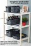 Perforated Decorative Pyramid Storage Box - Closet Organizer Multi-Purpose Organizer 2.8 Lt Anthracite - 3