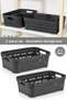 2-Piece Perforated Decorative Pyramid Storage Box - Inside Cabinet Organizer Organizer Box 8.2 Lt Anthracite