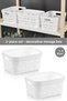 2-Piece Perforated Decorative Pyramid Storage Box - Closet Organizer Organizer Box 3.8 Lt White
