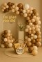 Birthday Balloon Decoration Set Brown Sand Beige White 80 Pieces |   Happy Birthday Text Included