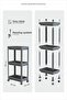 3-Tier Peggy Wheeled Bathroom Kitchen Shelf Organizer Unit Shampoo Holder Towel Rack Cabinet Gray - 6