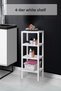 4 Tier White Shelf Bookcase & Bathroom Organizer 100 cm