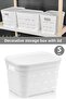Decorative Pyramid Storage Box with Lid and Holes - Closet Organizer Organizer Box 5 Lt White