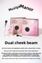 Blush and Highlighter Palette + Brush Set Dual Cheek Beam Set (01 Pure Pink) - 7