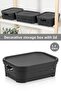 Decorative Pyramid Storage Box with Lid and Holes - Closet Organizer Organizer 2.8 Lt Anthracite