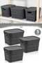 3-Lid Perforated Decorative Pyramid Storage Box - Cabinet Organizer Organizer 5 Lt Anthracite