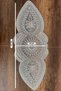 Italian Model Cappucino - Milky Coffee Color Oval Dry Runner Special Embroidered Lace Detailed (90X35Cm) - 4
